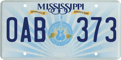 MS license plate OAB373