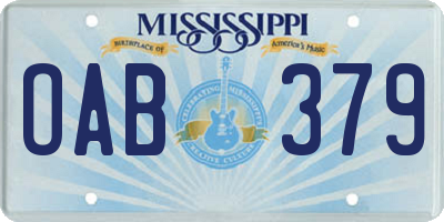 MS license plate OAB379