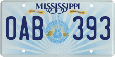 MS license plate OAB393