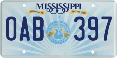 MS license plate OAB397