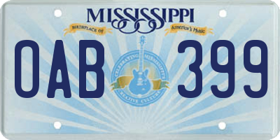 MS license plate OAB399