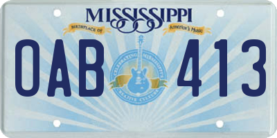MS license plate OAB413