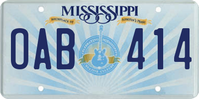 MS license plate OAB414