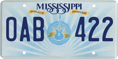 MS license plate OAB422