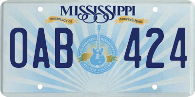 MS license plate OAB424