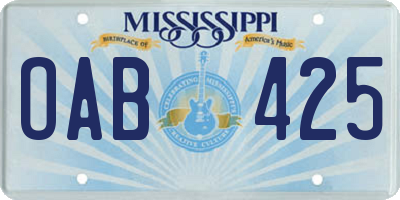 MS license plate OAB425