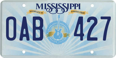 MS license plate OAB427