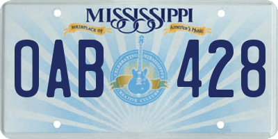 MS license plate OAB428
