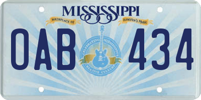 MS license plate OAB434