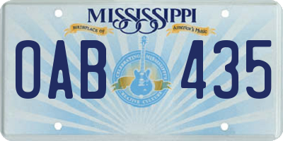 MS license plate OAB435