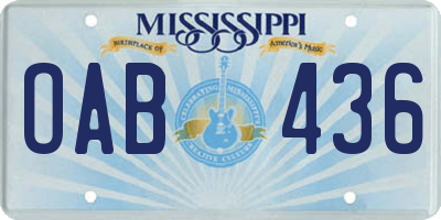 MS license plate OAB436