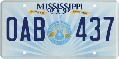 MS license plate OAB437