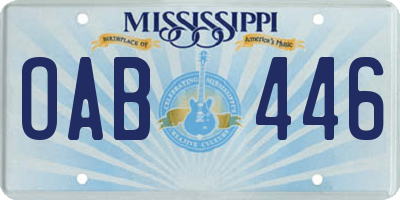 MS license plate OAB446
