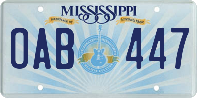 MS license plate OAB447