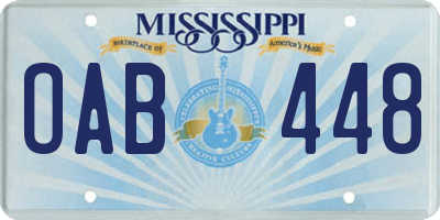 MS license plate OAB448