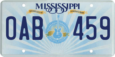 MS license plate OAB459
