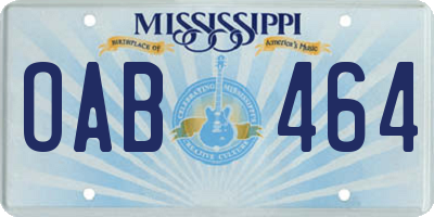 MS license plate OAB464