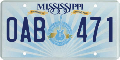 MS license plate OAB471