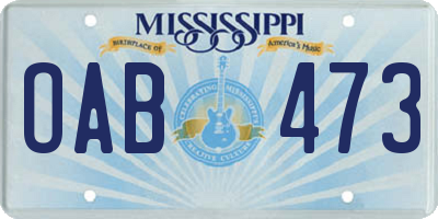 MS license plate OAB473