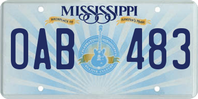MS license plate OAB483