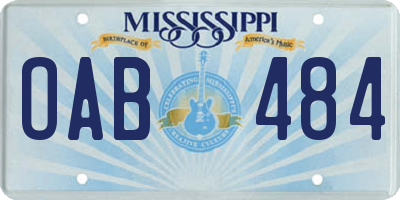 MS license plate OAB484