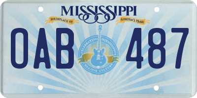 MS license plate OAB487