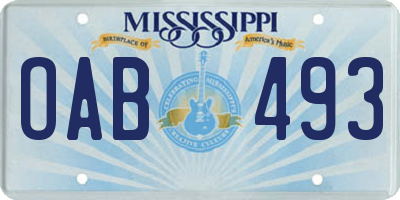 MS license plate OAB493