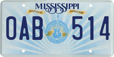 MS license plate OAB514