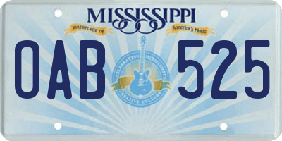 MS license plate OAB525