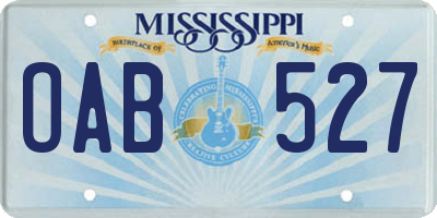 MS license plate OAB527