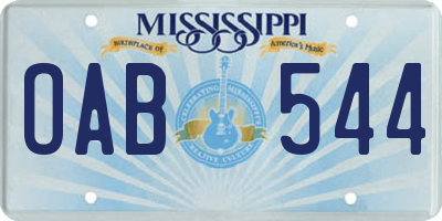 MS license plate OAB544