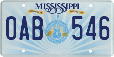 MS license plate OAB546