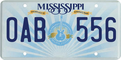 MS license plate OAB556