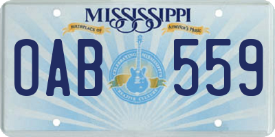 MS license plate OAB559