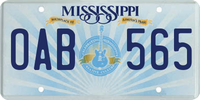 MS license plate OAB565