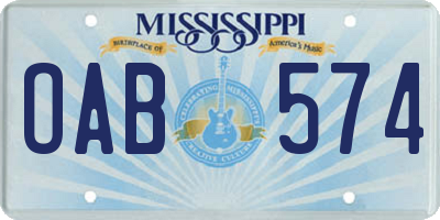 MS license plate OAB574