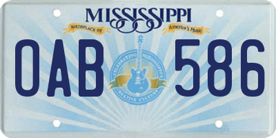 MS license plate OAB586