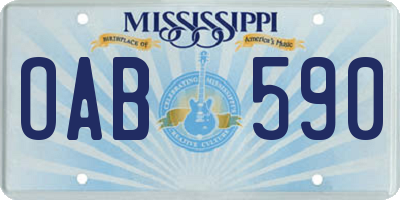 MS license plate OAB590