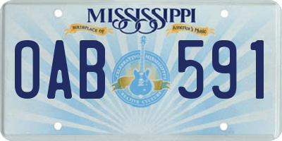 MS license plate OAB591