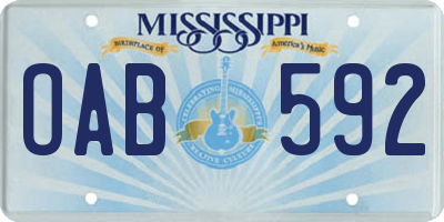 MS license plate OAB592