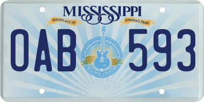 MS license plate OAB593