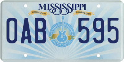 MS license plate OAB595
