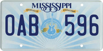 MS license plate OAB596