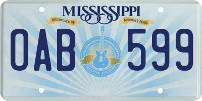 MS license plate OAB599