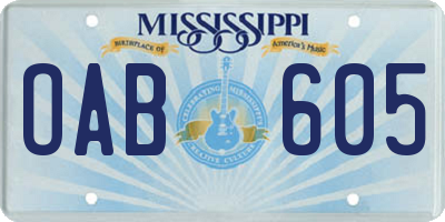 MS license plate OAB605