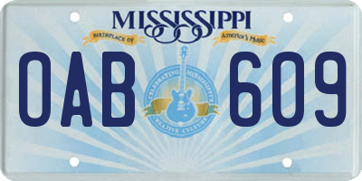 MS license plate OAB609