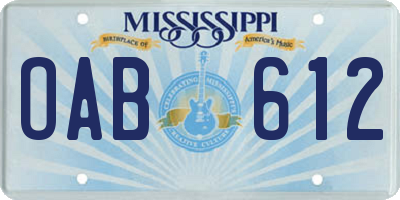MS license plate OAB612