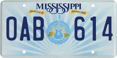MS license plate OAB614