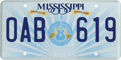 MS license plate OAB619
