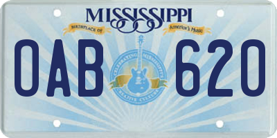 MS license plate OAB620